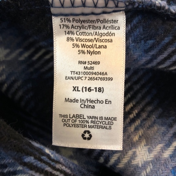 TIME and TRU Buttoned Down Jacket/Shirt SHACKET Size XL 16-18 Womens Woven New - Picture 8 of 9